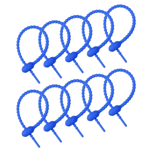 Reutilizables Cremallera Bridas, 6 Pulgadas Silicona Bridas Bolsa Clips, Multiuso Silicona Bridas, Cable Bridas, Pan Brida, Doméstico Retorcidas Bridas(Oscuro Azul Paquete de 12)