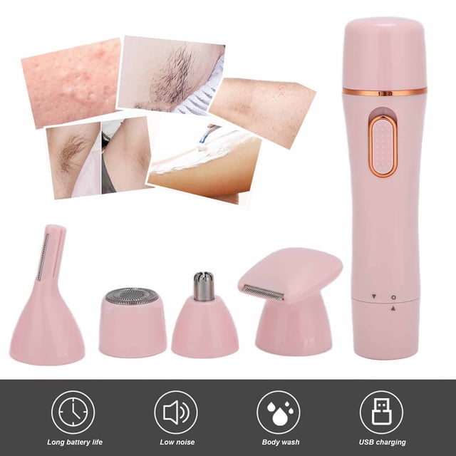 HERRAMENTA DE DEPILACIÓN Facial, Cortacesped Facial Lavable Remitente Portátil 4 EN 1 Impermeable para recorte de Cejas