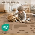thumbnail image 4 of ODIKA 6'x9' Beige Mocha Geometric Artistry Washable Area Rug Retro Abstract Design with Floral Accents for Dining Room, Under Table, Office Décor, Non-Slip Chair-Friendly, 4 of 7