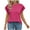 Hot Pink ., variant on Summer Savings Clearance 2025! BOVXNPU Plus Size Womens Summer Tops,Short Sleeve Tops for Women,Women's Solid Color Lace Round Neck Pullover Fashionable Casual Top