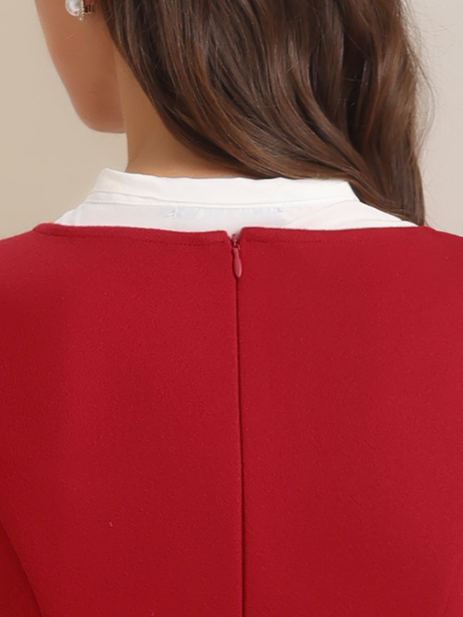 DARING DIVA Pinafore A-Line Double Breasted Overalls Suspenders M Red