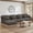 khaki + Chenille + 4 Seat, variant on Homy Casa 131.5'' 4-Seat Sectional Sofa with Ottoman, Modular Lounge Couch for Living Room, Beige/Khaki/Green