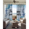 thumbnail image 2 of Happy Summer Blackout Curtains for Bedroom Living Room, Blue Starfish Shell Seashell Oceans Life Plaid 72 In Long Thermal Insulated Room Darkening Drapes Grommet Window Treatments, 52 x 72 In, 2 of 9