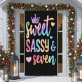 thumbnail image 4 of Rainbow Gradient Sweet Sassy Banner Purple Crown Princess Background Star Decor Heart Accent Sweet Seven Banner for 7th Birthday Party Girls' Party Photo Backdrop, 4 of 8