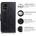 thumbnail image 2 of Galaxy A51 5G Case, Retro Wallet Folio Flip Leather Magnetic Buckle Slim Back Cover Built-in Card Holder Slot and Stand for Samsung Galaxy A51 5G (Black), 2 of 7