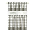 thumbnail image 4 of Woven Trends Kitchen Curtains and Valances Set, Classic Country Plaid Checkered Premium Cotton Blend, Cafe Curtains Tier & Valance Set, Rod Pocket, 57" x 24", Silver, 4 of 5