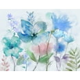 thumbnail image 2 of Nan 32x26 White Modern Wood Framed Museum Art Print Titled - Mingled Blues, 2 of 4