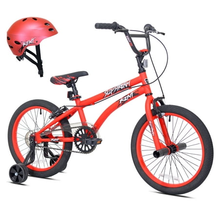Kent Bicycles 18  Boy s BMX Slipstream Bicycle with Helmet  Red