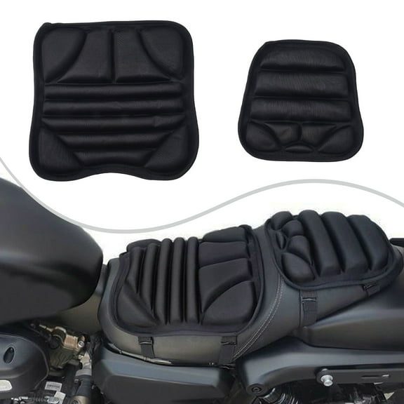 2Pcs Motorcycle For Seat Cushion Set Gel Cover Pad Universal Pressure Relief