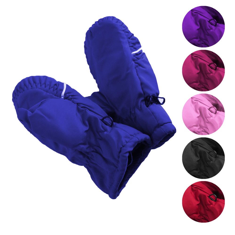Flecey Mit Kids Toddlers Fleece Lined Winter Gloves Waterproof Solid