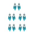 thumbnail image 1 of Pendientes de borla Qarigey para mujer bohemios colgantes azul eléctrico 5Conjunto, 1 of 6