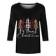 thumbnail image 4 of Awdenio - Blusas de manga larga para mujer, liquidación, moda juvenil, estampado navideño, camiseta holgada, mangas 3/4, blusa, cuello redondo, blusas casuales, 4 of 4