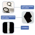 thumbnail image 2 of Kotton Culture Pleated Blackout Curtain with Tiebacks & Hooks Room Darkening Thermal Insulated Window Curtains for Sliding Door, Patio Door, Living Room, Nursery W(21"+21") L95 (2 Panels, Black), 2 of 8
