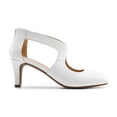 thumbnail image 2 of Zapatos de Tacón Bajo para Mujer DREAM PAIRS Punta en Punta Blancos, 2 of 7