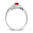 thumbnail image 2 of Solid 14k White Gold Ruby Diamond Engagement Ring Size 6.5 (.02 cttw.), 2 of 6