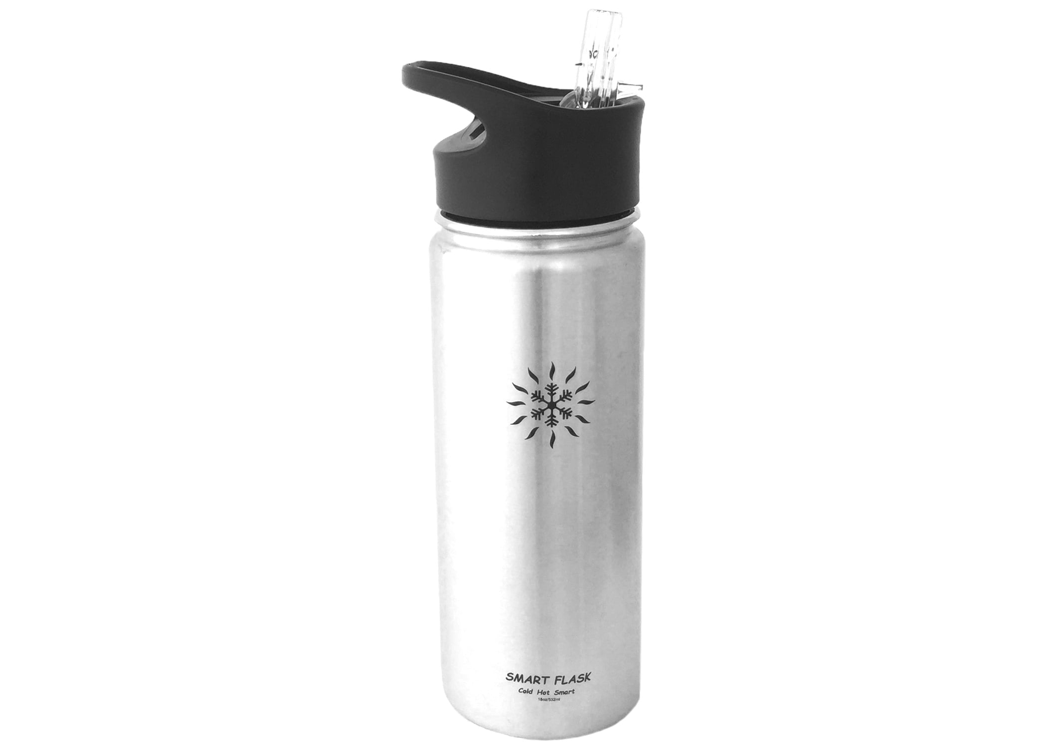 Smart Flask Stainless Steel Water Bottle Vacuum Insulated 18 oz  Straw Lid
