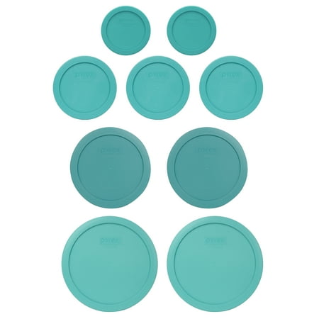 

Pyrex (2) 7202-PC (3) 7200-PC (2) 7201-PC and (2) 7402-PC Turquoise Food Storage Replacement Lids