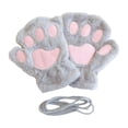thumbnail image 1 of Guantes de pata de gatito para adultos, mitones de peluche para cosplay, Halloween, carnaval e invierno. Gris, 1 of 9