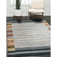 thumbnail image 2 of EORC NATURAL Gray Hand Knotted Wool Transitional Gabbeh Rug, 8' x 10, 2 of 8