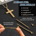 thumbnail image 2 of Silver Cross Necklace for Men, Cross Pendant Necklace Jesus Necklace Chain, Faith Jewelry Gifts for Men Father Uncle Son, 2 of 6