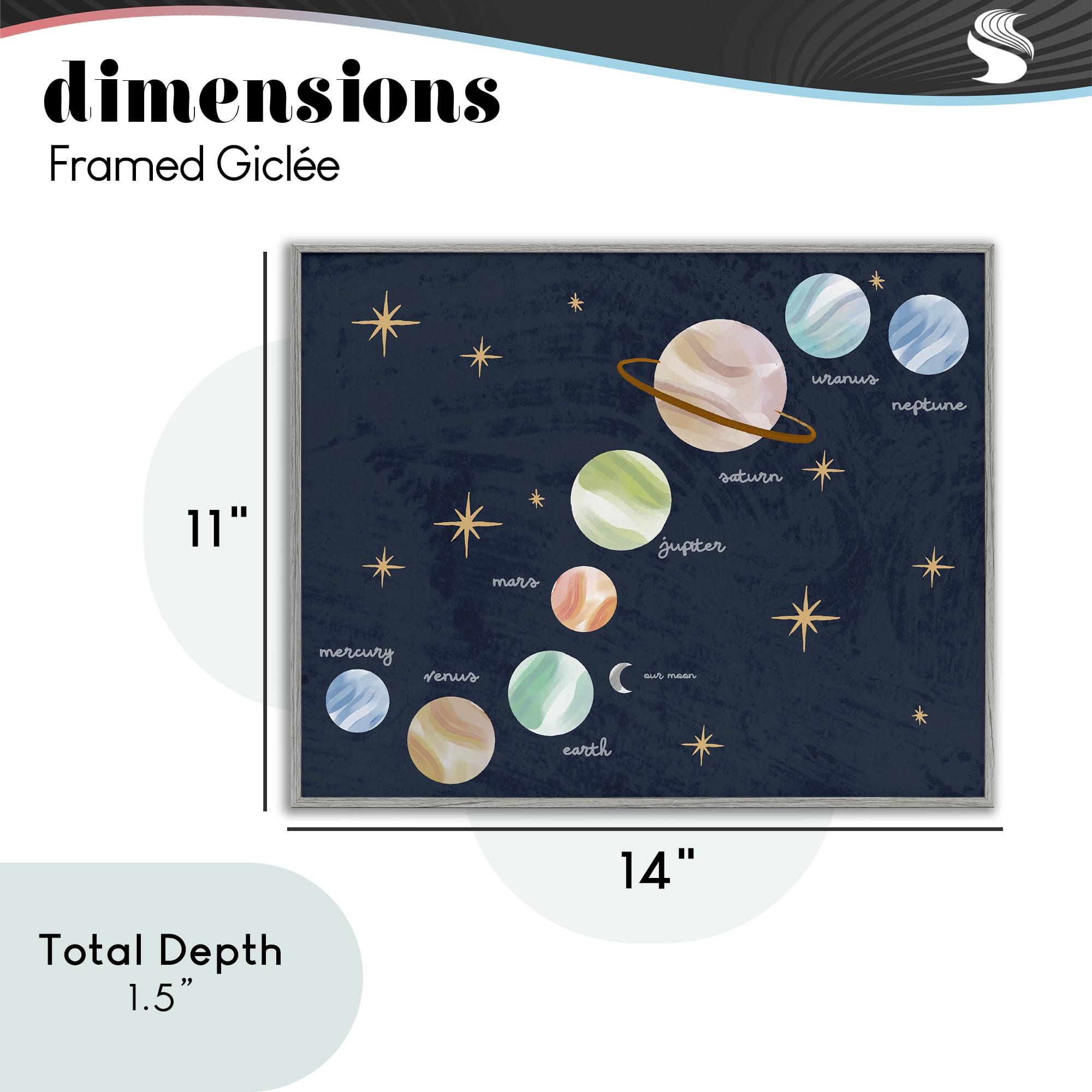 Stupell Industries Educational Space System Gray Framed Giclee Art, design by Lil' Rue
