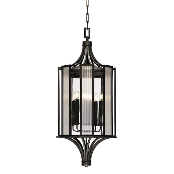 Fine Art Handcrafted Lighting 899582ST Bristol 6 Light 20" Wide Pendant - Black
