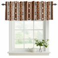 thumbnail image 2 of 2 Pack Valances for Windows, Brown Beige Boho Window Valances for Living Room/Bedroom/Bathroom, Vintage Ethnic Tribe Abstract Art Retro Light Filtering Kitchen Curtain Valance 42"W x12" L, 2 of 9