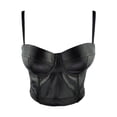 thumbnail image 2 of Agkizg Faux Leather Solid Cami Summer Stretchy Versatile Korean Style Bustier Vests (Women's or Women's Plus), 2 of 5
