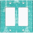 thumbnail image 6 of Metal Light Switch Plate Cover Romantic Paris Eiffel Tower Letter Teal PRS005, 6 of 13