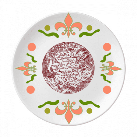 

Chinese Dragon Phoenix Fly Animal Portrait Flower Ceramics Plate Tableware Dinner Dish
