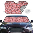 thumbnail image 2 of Haiem Cartoon Strawberry Car Windshield Sun Shade - Blocks UV Rays Sun Visor Protector, Sunshade to Keep Your Vehicle Cool, Universal Fit SUV Van Sedan-Small, 2 of 7