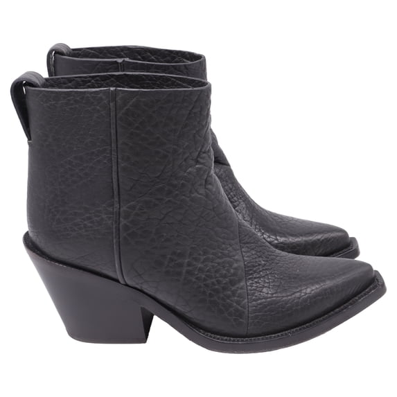 Pre-Owned Acne Studios Donna Western Ankle Boots in Black Leather