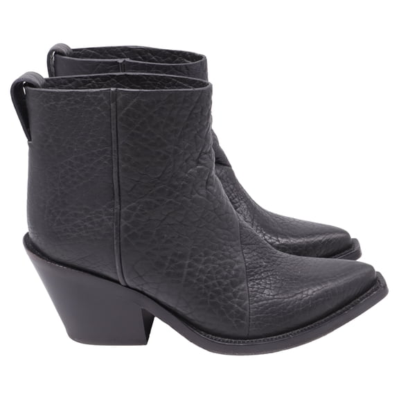 Pre-Owned Acne Studios Donna Western Ankle Boots in Black Leather