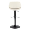 thumbnail image 4 of Silver Orchid  Svellingen Adjustable Bar Stool with Rounded T Footrest - Set of 2 Cream Noise Fabric/Black Metal Black Finish Polyester Polyester, 4 of 5