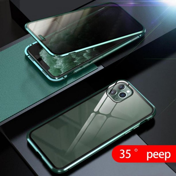 Anti Peeping Iphone 11 Pro Max Case 21 Anti Spy Privacy Screen Magnetic Adsorption 360 Full Body Double Sided Glass Metal Frame Tempered Glass Walmart Com Walmart Com