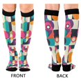 thumbnail image 4 of FORMRS Womens Knee High Socks Casual Long Thick Travel Daily Wear, 2 Pairs, Pink Geometric, 4 of 6