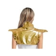 thumbnail image 2 of TiaoBug Women's Shiny Metallic Steampunk Gothic Shoulder Armor Collared Jacket Shrug for Festivals Club Party Gold M, 2 of 6