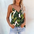 thumbnail image 2 of USSUMA Womens Summer Tops Spaghetti Strap Zip Tanks T-Shirts for Women Trendy Hawaiian Tropical Print Camis Blouses Tops Dressy Sleeveless V Neck Tunic Plus Size Shirts for Women, 2 of 6