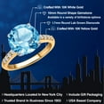 thumbnail image 2 of Gem Stone King 10K Two Tone Gold Swiss Blue Topaz and Lab Grown Diamond Engagement Ring for Women | 4.76 Cttw | Round 10MM | Gemstone November Birthstone | Size 8, 2 of 6