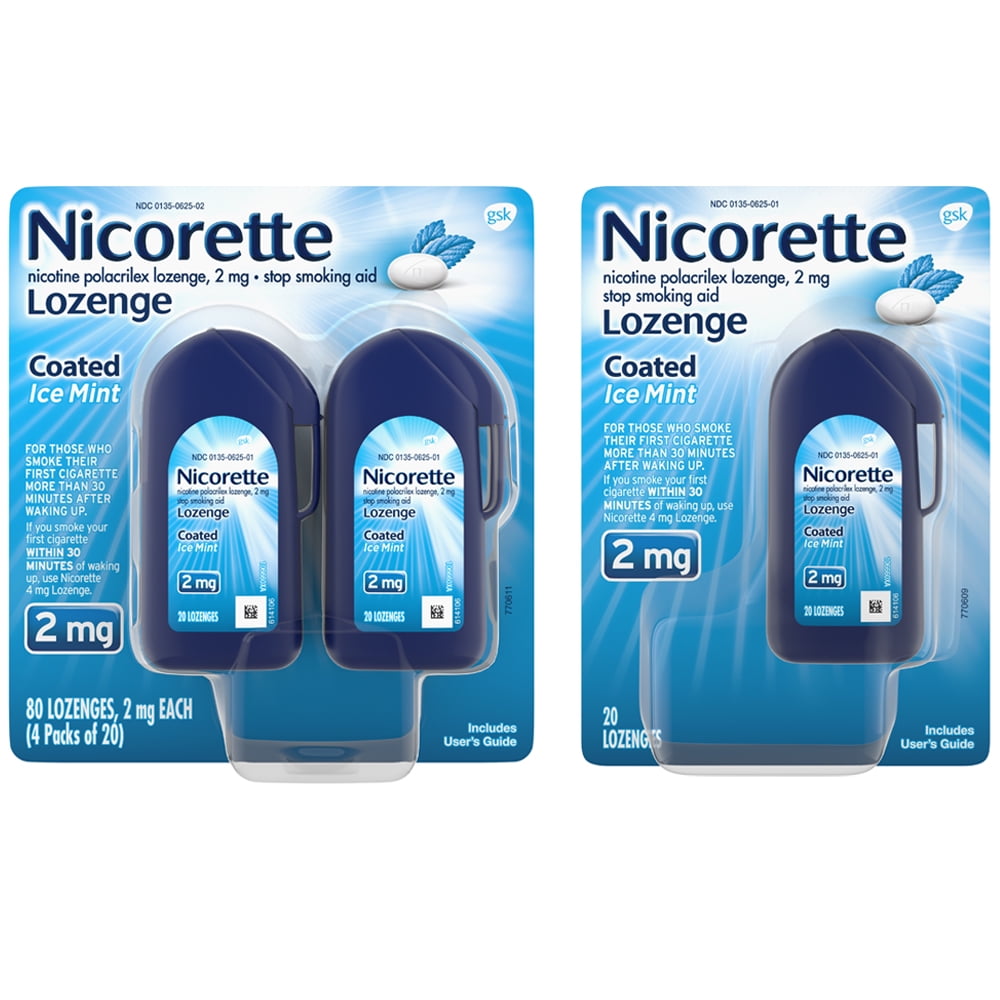 Nicorette Coated Nicotine Lozenge to Stop Smoking, 2 mg, Ice Mint, 100
