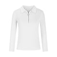 thumbnail image 4 of cfhntfmh Sweatshirt for Women Trendy Half Zipped Collared Solid Color Basic Tops Oversized Long Sleeve Fall Pullovers, 4 of 6