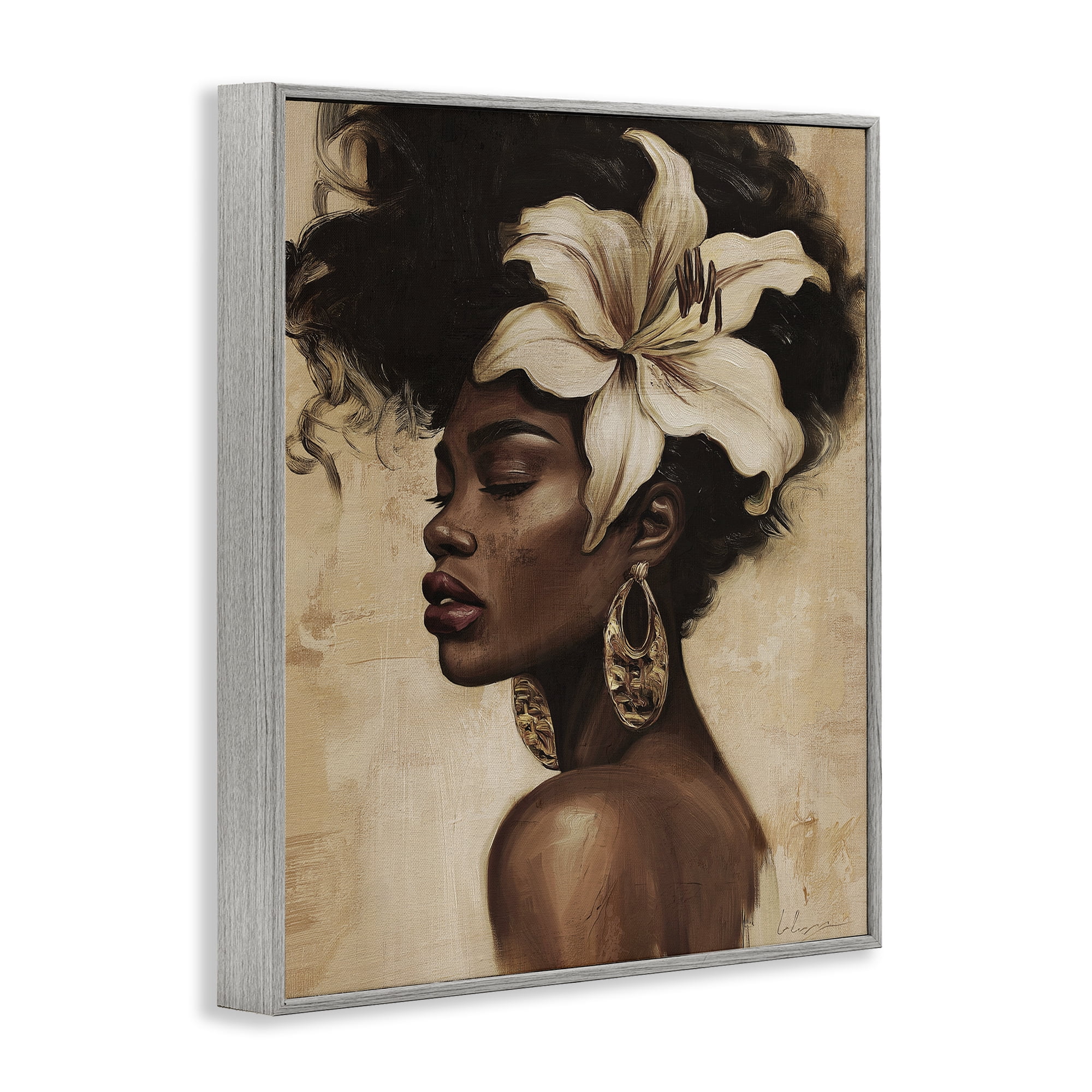 Stupell Industries Nocturne In Ivory Gray Framed Giclee Art, design by Svetlana Aleynikova