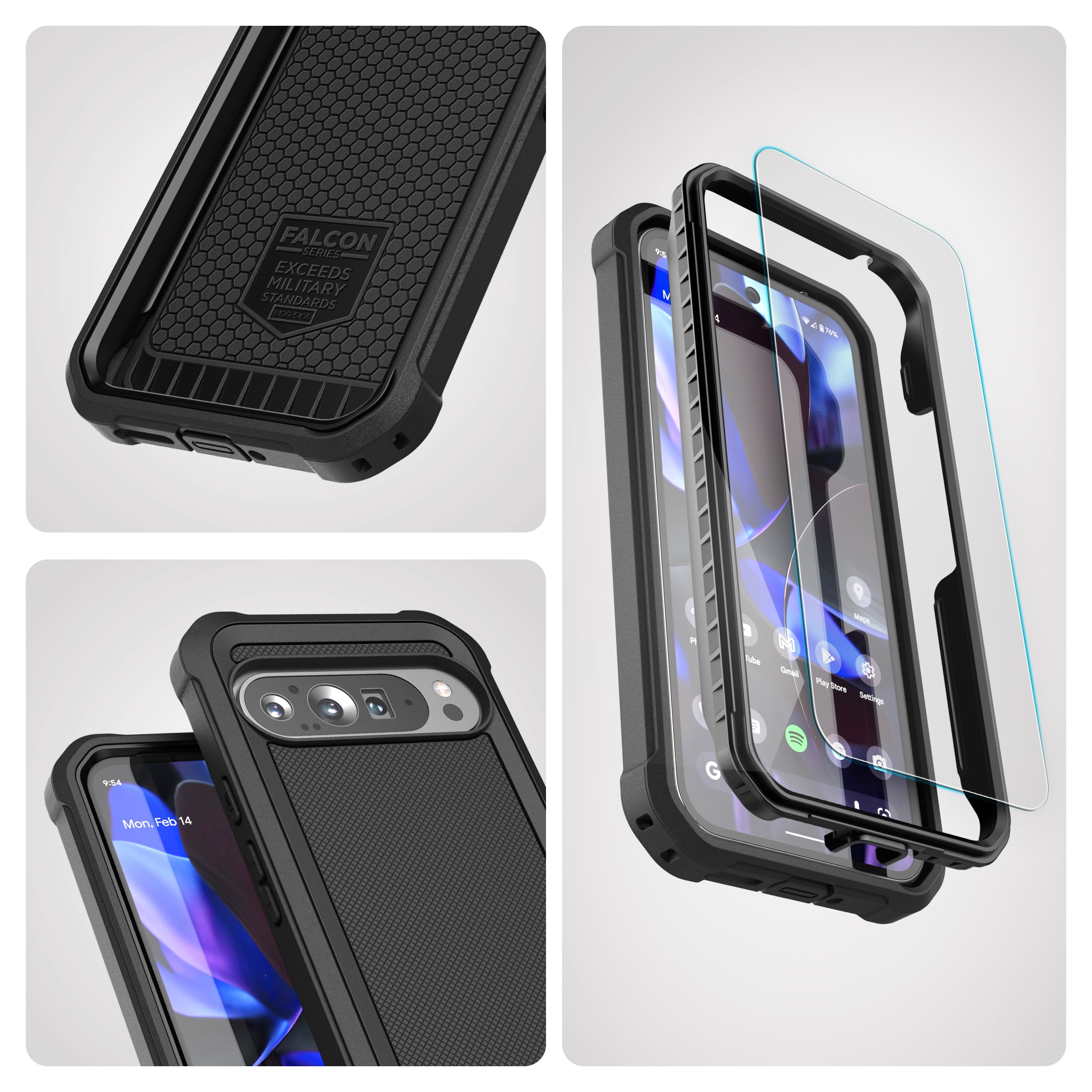 Rome Tech Handyhülle Mit Gürtelclip & Kickstand – Für Google Pixel 9 Pro XL (2024), Schwarz, Stoßfest