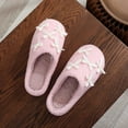 thumbnail image 5 of Daznico Women's Bow Winter Slippers Plush Indoor House Shoes Non- Soft Comfortable for Home,Color:Pink,Size:10, 5 of 9