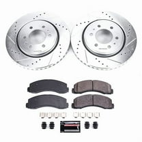 PowerStop Front Z23 Evolution Sport Carbon-Fiber Ceramic Brake Pad and Drilled & Slotted Rotor Kit Fits: FORD LINCOLN Select Models K3167