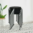 thumbnail image 4 of Gymax Set of 6 Portable Plastic Stack Stools Backless Classroom Seating Black and Gray, 4 of 10