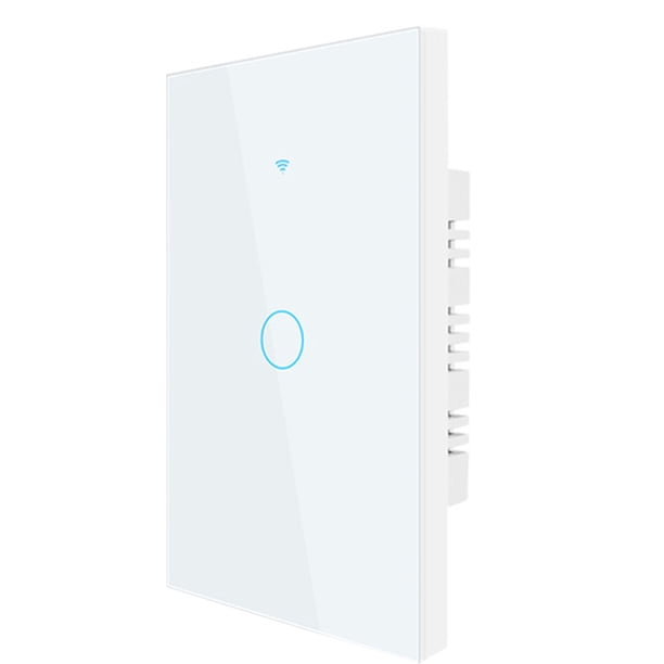 Seitruly Interruptor táctil inteligente WIFI sin cable neutro 110V220V tuya APP RF433 control remoto control de voz interruptor de luz interruptor Electrónica Blanco Toque 1 cuadrilla