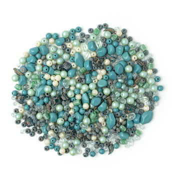 Cousin DIY Acrylic Turquoise and Green Bead Mix, 500+ Pieces