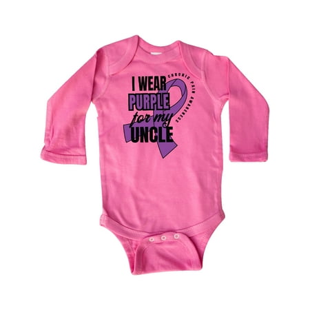 

Inktastic Chronic Pain I Wear Purple For My Uncle Gift Baby Boy or Baby Girl Long Sleeve Bodysuit