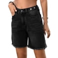 thumbnail image 3 of Women'S Jorts Baggy High Waisted Jean Shorts Ripped Denim Bermuda Shorts Y2K Shorts Black XXL, 3 of 8